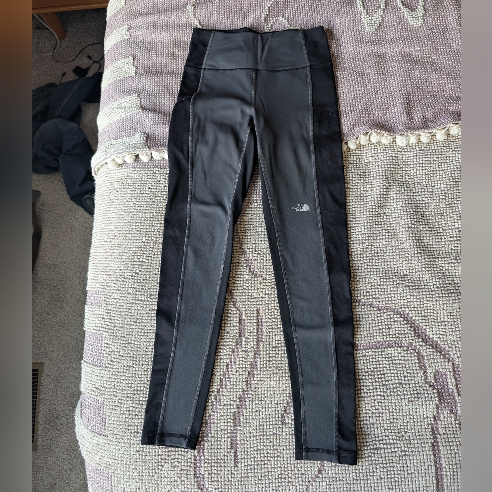 The North Face Black and Gray Insulated Athletic Leggings